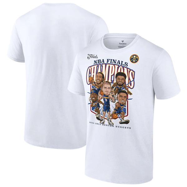 Men's White Denver Nuggets 2023 Finals Champions Caricature T-Shirt