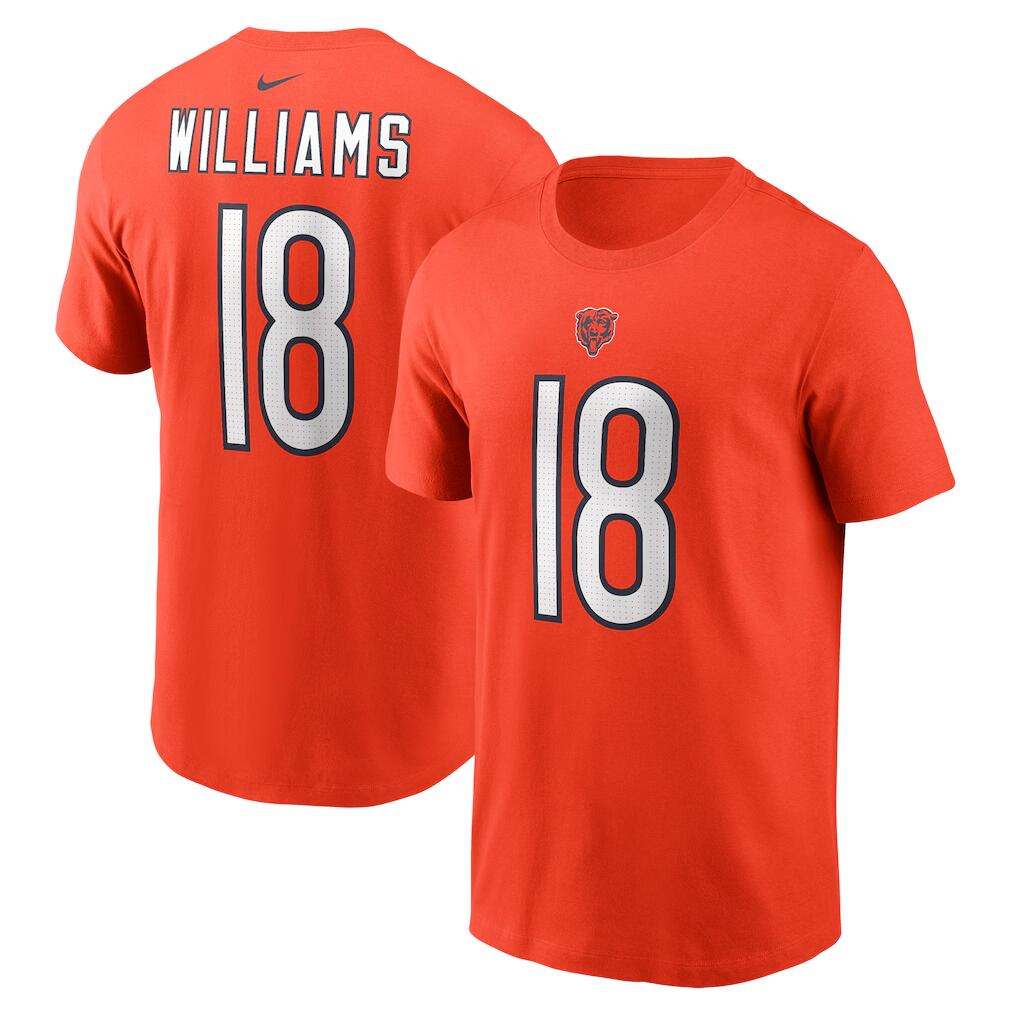 Men's Orange Chicago Bears #18 Caleb Williams T-Shirt