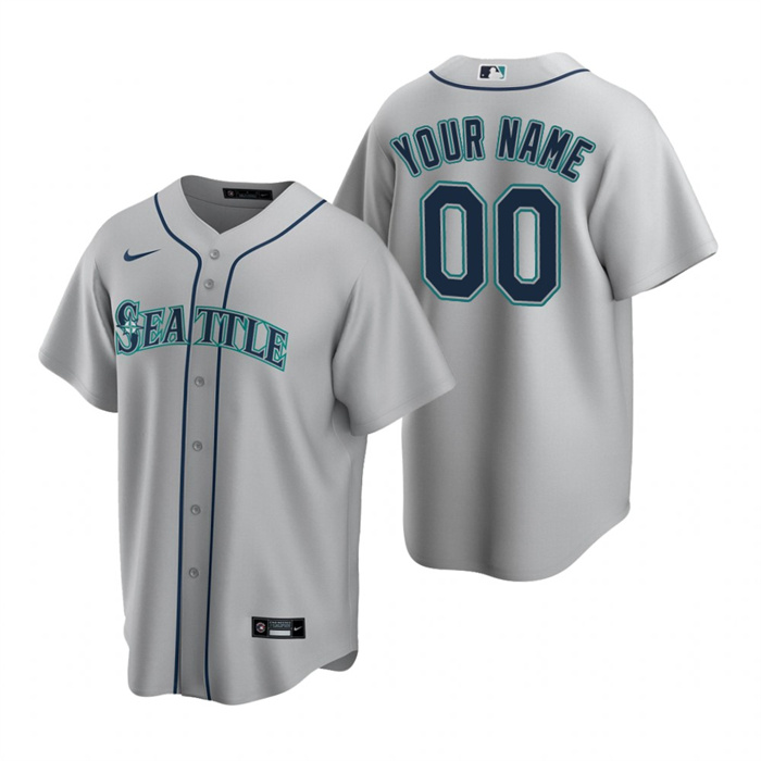 Youth Grey Seattle Mariners Active Player Custom  Cool Base Stitched Baseball Jersey