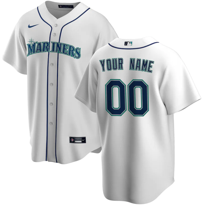 Youth White Seattle Mariners Active Player Custom Cool Base Stitched Baseball Jersey