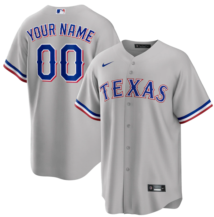Youth Grey Texas Rangers Active Player Custom Cool Base Stitched Baseball Jersey
