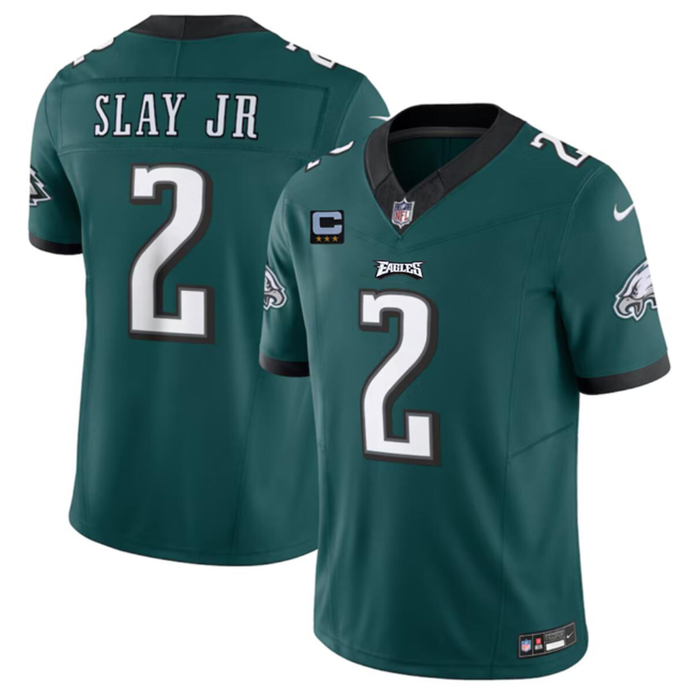 Men's Green Philadelphia Eagles #2 Darius Slay JR 2024 F.U.S.E With 3-Star C Patch Vapor Untouchable Limited Stitched Football Jersey