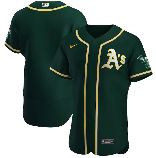 Men's Green Oakland Athletics ACTIVE PLAYER Custom Stitched Jersey
