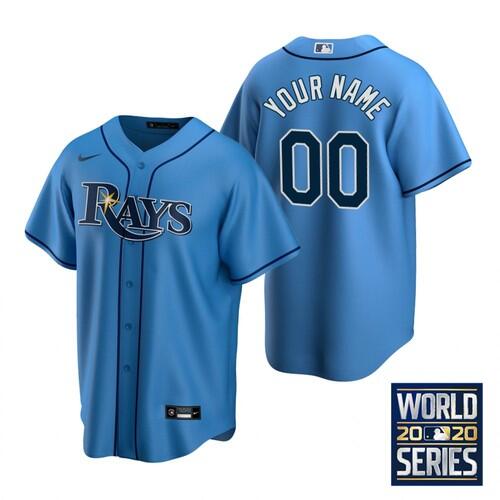 Men's Blue Tampa Bay Rays ACTIVE PLAYER Custom 2020 World Series Bound Cool Base Stitched Jersey