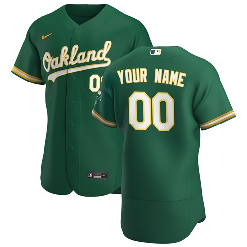 Men's Green Oakland Athletics ACTIVE PLAYER Custom Stitched Jersey