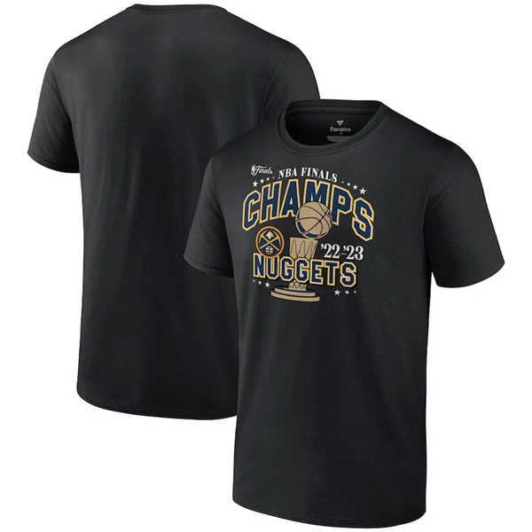 Men's Black Denver Nuggets Champions Press Graphic T-Shirt