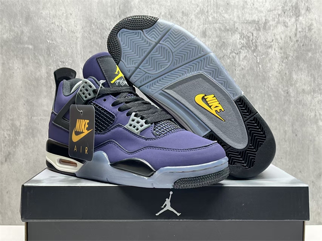 Women's Purple/Black Running weapon Jordan 4 Shoes 056