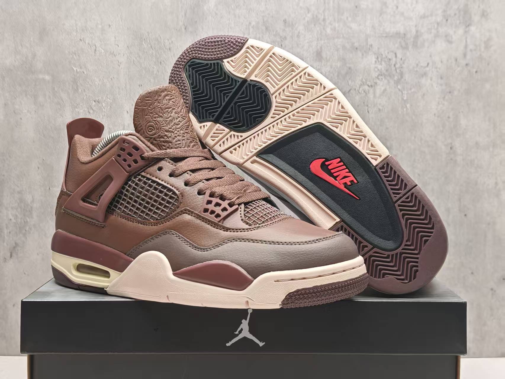 Women's Brown Running weapon Jordan 4 Shoes 072