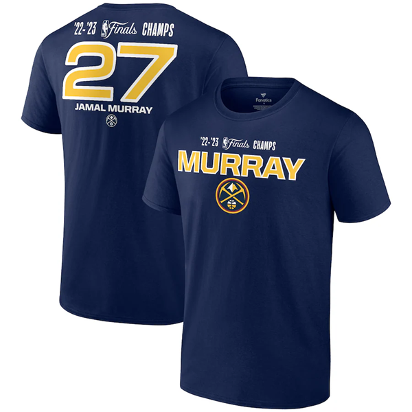Men's Navy Denver Nuggets #27 Jamal Murray Name & Number T-Shirt