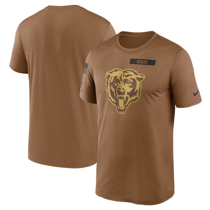 Men's Brown Chicago Bears 2023 Salute To Service Legend Performance T-Shirt