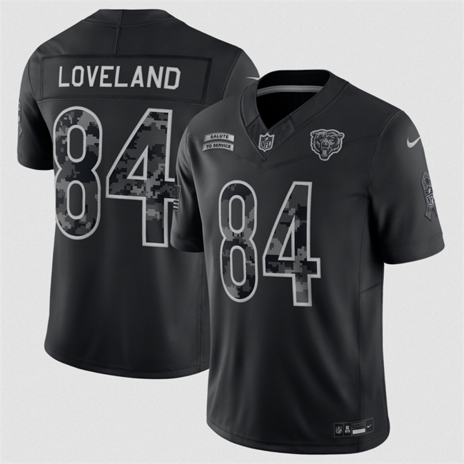 Men's Black Chicago Bears #84 Colston Loveland F.U.S.E. 2026 Salute to Service Limited Stitched Football Jersey