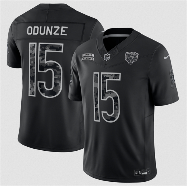 Men's Black Chicago Bears #15 Rome Odunze F.U.S.E. 2026 Salute to Service Limited Stitched Football Jersey