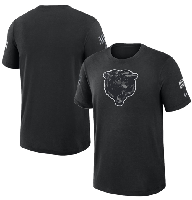 Men's Black Chicago Bears 2026 Salute to Service Slub T-Shirt
