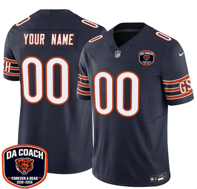 Men's Navy Chicago Bears Active Player Custom F.U.S.E. 2026 With ''Da Coach'' Patch Limited Stitched Football Jersey