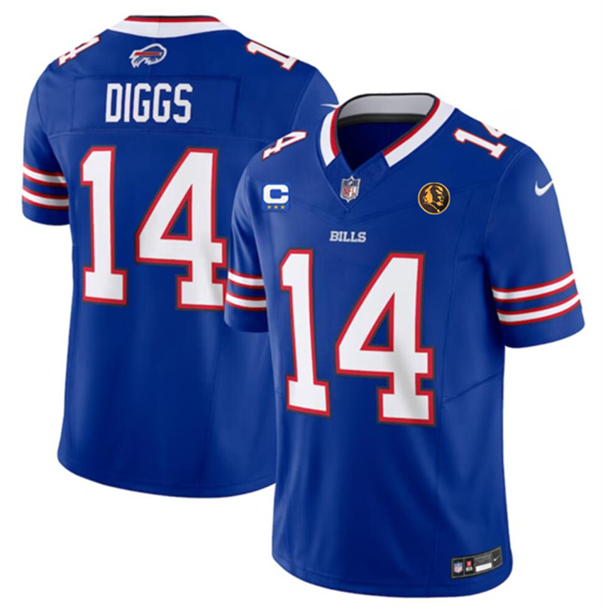 Men's Blue Buffalo Bills #14 Stefon Diggs 2023 F.U.S.E. With 3-Star C Patch And John Madden Patch Vapor Limited Stitched Football Jersey