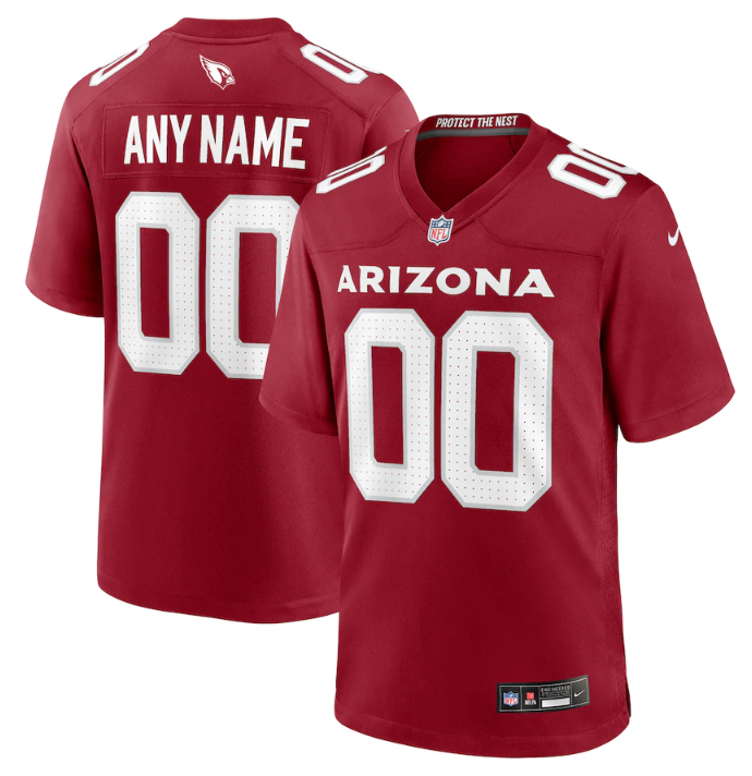 Men's Red Arizona Cardinals ACTIVE PLAYER Custom Stitched Game Football Jersey