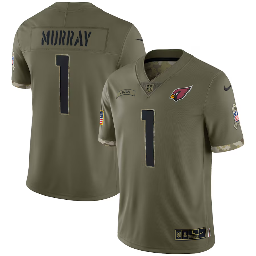 Men's Olive Arizona Cardinals ACTIVE PLAYER Custom 2022 Salute To Service Limited Stitched Jersey