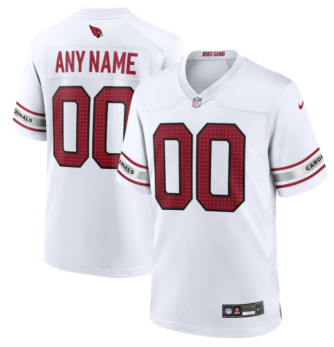 Men's White Arizona Cardinals ACTIVE PLAYER Custom Stitched Game Football Jersey