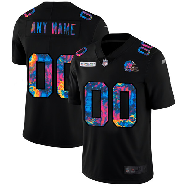 Men's Cleveland Browns 2020 ACTIVE PLAYER Customize Black Crucial Catch Limited Stitched Jersey