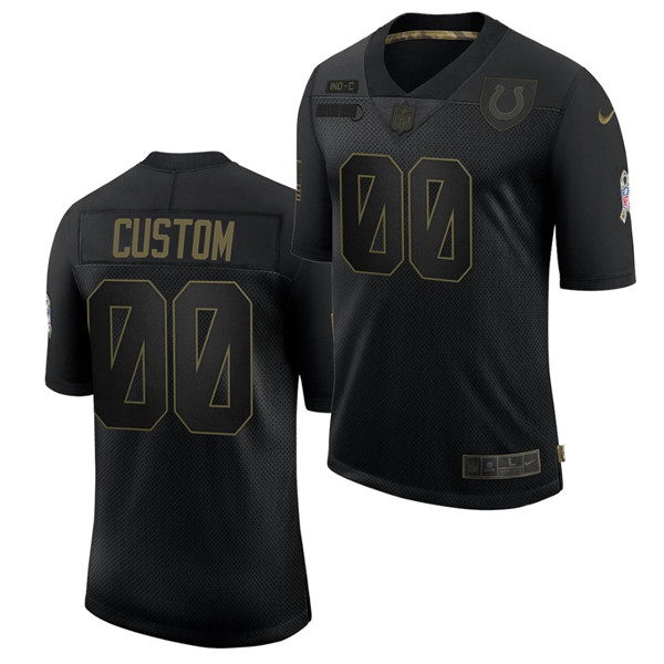 Men's Indianapolis Colts 2020 Customize Black Salute To Service Limited Stitched Jersey