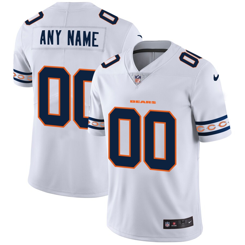 Chicago Bears Custom White Team Logo Vapor Limited Football Jersey