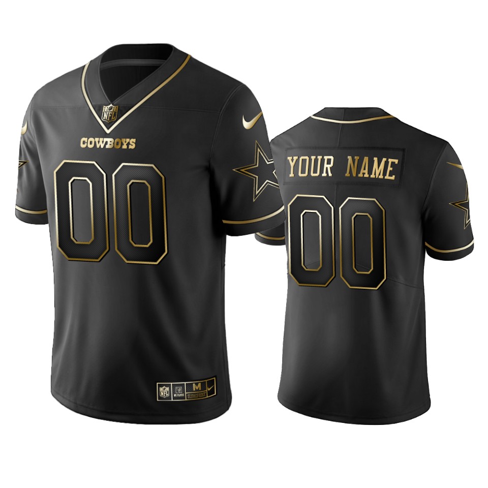 Cowboys Custom Black Golden Limited Edition Stitched Football Jersey