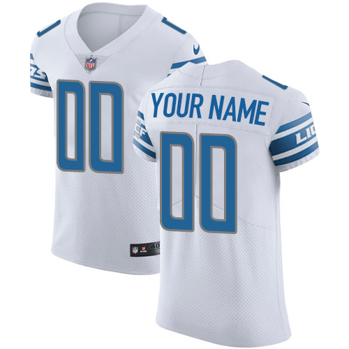 Men's Detroit Lions Customized White Stitched Vapor Untouchable Elite Football Jersey