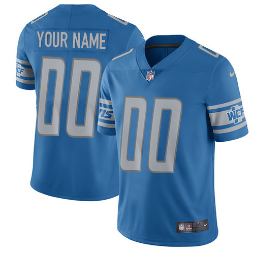 Men's Detroit Lions Customized Blue Team Color Stitched Vapor Untouchable Limited Football Jersey