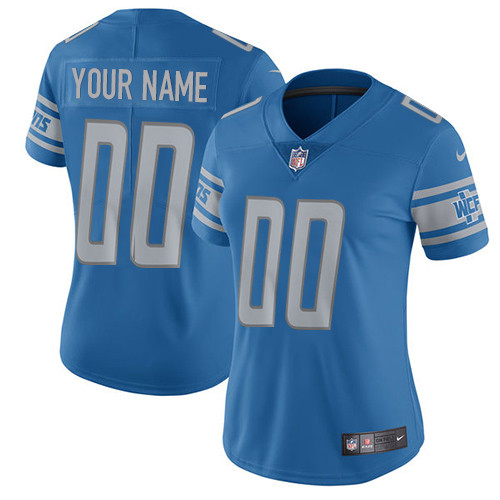 Women's Detroit Lions Customized Blue Team Color Stitched Vapor Untouchable Limited FootballJersey