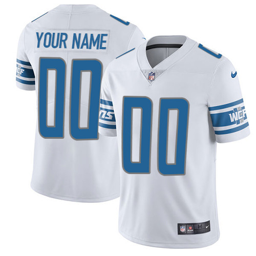 Men's Detroit Lions Customized White Stitched Vapor Untouchable Limited Football Jersey