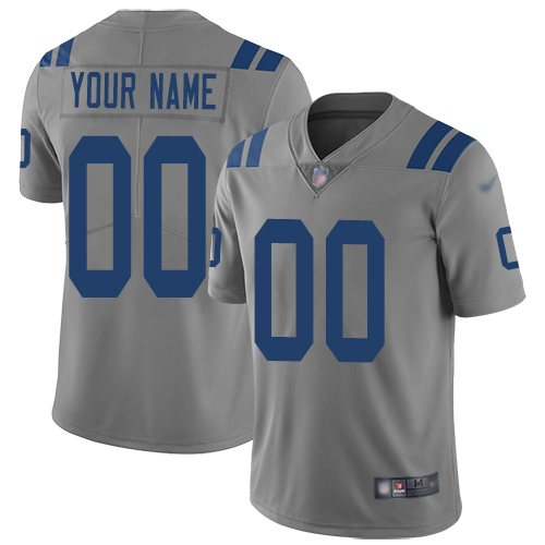 Men's Indianapolis Colts Customized Gray Stitched Football Limited Inverted Legend Jersey
