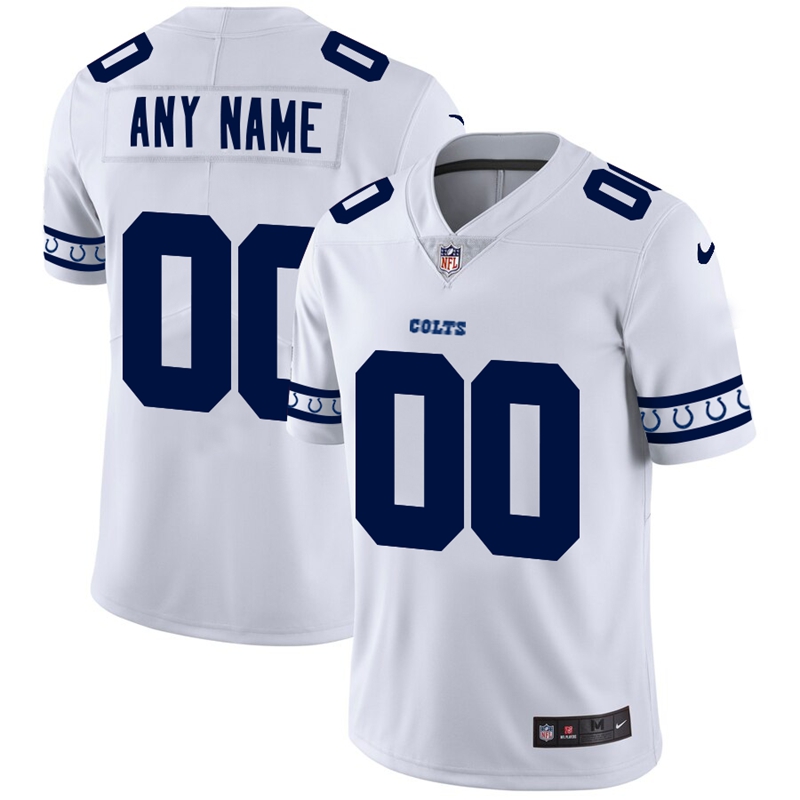 Indianapolis Colts Custom White Team Logo Vapor Limited Football Jersey