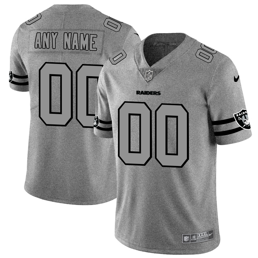 Men's Las Vegas Raiders Custom Gray Gridiron II Vapor Untouchable Limited Football Jersey