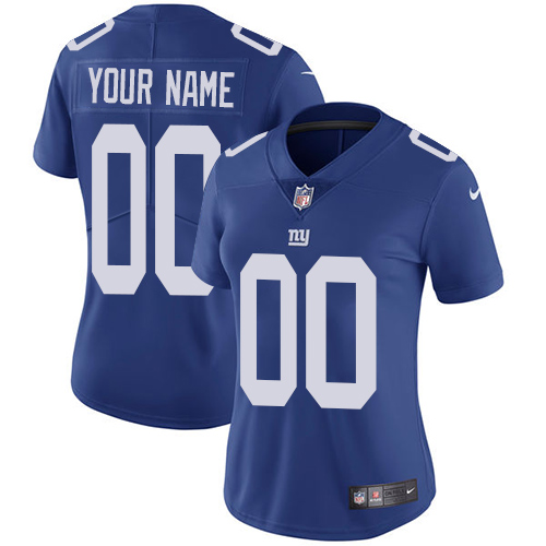 Women's New York Giants Customized Royal Blue Team Color Stitched Vapor Untouchable Limited Football Jersey