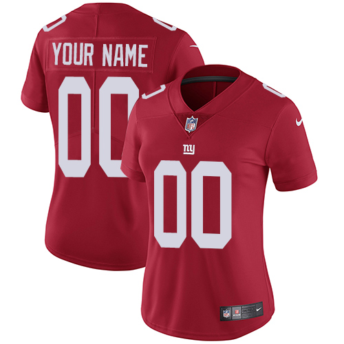 Women's New York Giants Customized Red Alternate Stitched Vapor Untouchable Limited Football Jersey