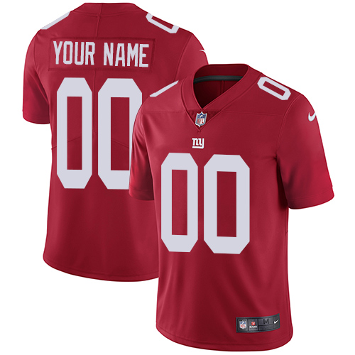Men's New York Giants Customized Red Alternate Stitched Vapor Untouchable Limited Football Jersey