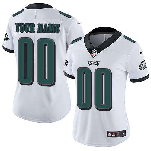 Women's Philadelphia Eagles Customized White Stitched Vapor Untouchable Limited Football Jersey