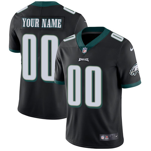 Youth Philadelphia Eagles Customized Black Alternate Stitched Vapor Untouchable Limited FootballJersey