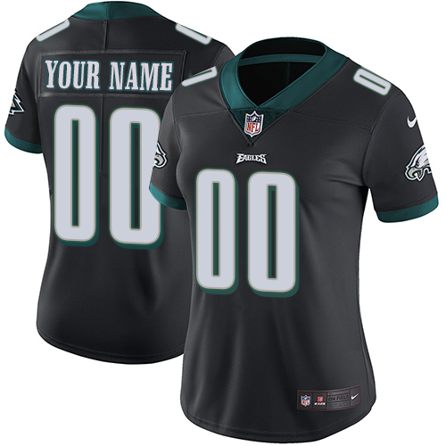 Women's Philadelphia Eagles Customized Black Alternate Stitched Vapor Untouchable Limited Football Jersey