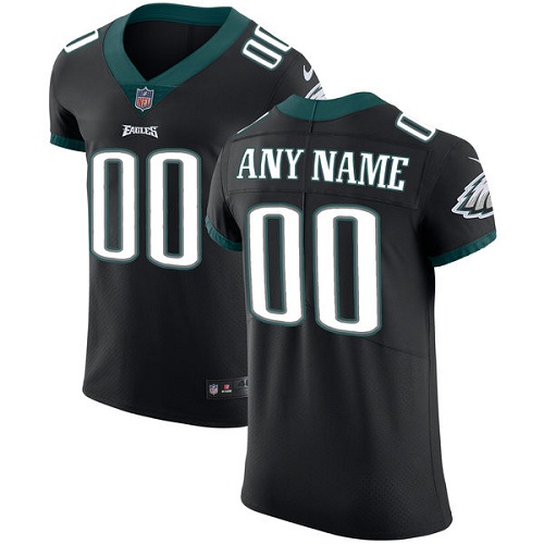 Men's Philadelphia Eagles Customized Black Alternate Stitched Vapor Untouchable Elite Football Jersey