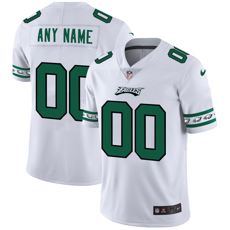 Men's Philadelphia Eagles Custom White Team Logo Vapor Limited Football Jersey