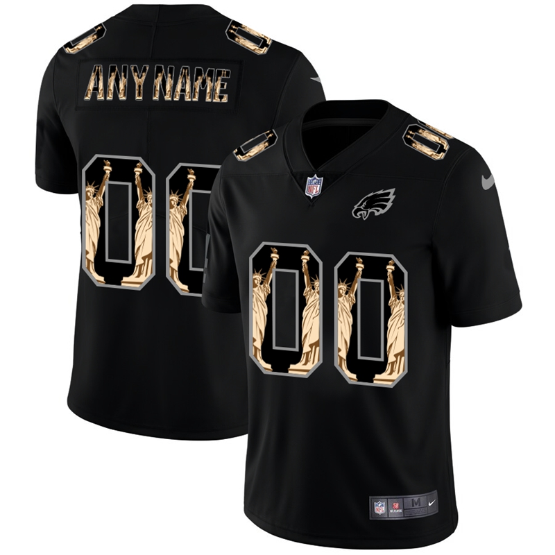 Philadelphia Eagles Custom Carbon Black Vapor Statue Of Liberty Limited Football Jersey