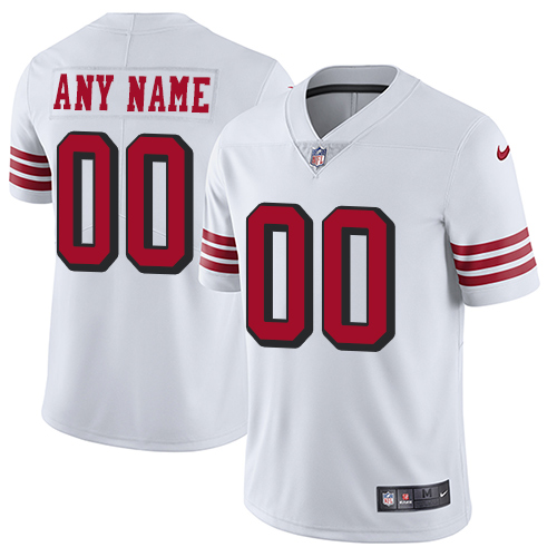 Men's San Francisco 49ers Customized White Rush Stitched Vapor Untouchable Limited Football Jersey
