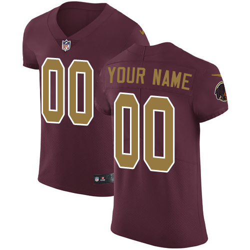 Men's Washington Redskins Customized Burgundy Red Alternate Stitched Vapor Untouchable Elite Football Jersey