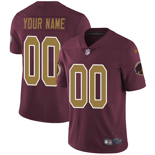 Youth Washington Redskins Customized Burgundy Red Alternate Stitched Vapor Untouchable Limited Football Jersey