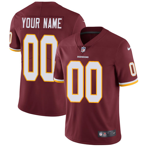 Men's Washington Redskins Customized Burgundy Red Team Color Stitched Vapor Untouchable Limited Football Jersey