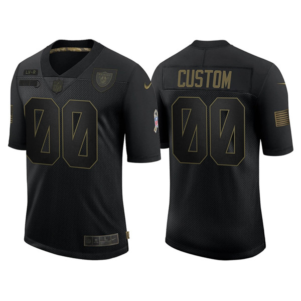 Men's Las Vegas Raiders 2020 Customize Black Salute To Service Limited Stitched Jersey