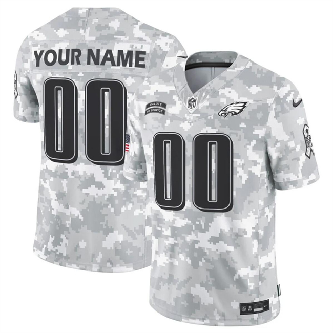 Men's Arctic Camo Philadelphia Eagles Active Player Custom 2024 F.U.S.E Salute to Service Limited Stitched Football Jersey
