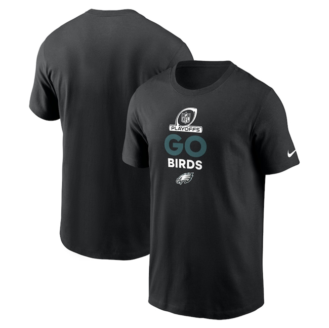 Men's Black Philadelphia Eagles 2024 Playoffs T-Shirt