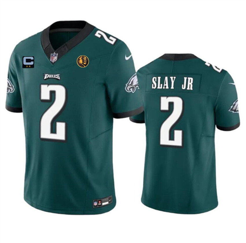 Men's Green Philadelphia Eagles #2 Darius Slay JR 2023 F.U.S.E. With 2-star C Patch And John Madden Patch Vapor Limited Stitched Football Jersey